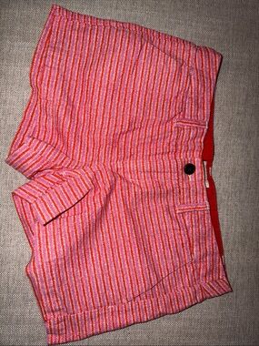 Merona Pink and Red Striped Flat-Front Women's Shorts